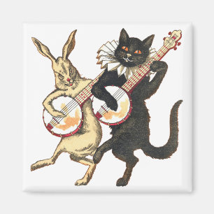 Konijn en kat Magnet Magneet