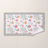 Konijn en konijn, bloemenpatroon grijze Moederdag Bad Handdoek (Handdoek)