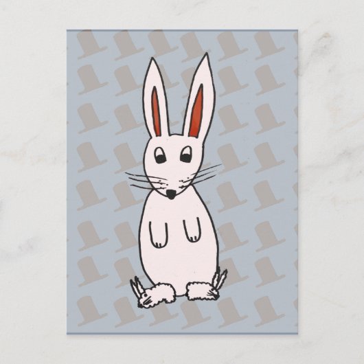 Konijn en petten briefkaart (Voorkant)