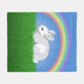 Konijn en regenboog fleece deken (Voorkant (Horizontaal))
