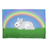 Konijn en regenboog kussensloop (Voorkant)