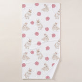 Konijn- en roos handdoeken (Badhanddoek)