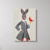 Konijn en vogel canvas afdruk (Voorkant)