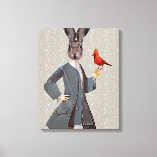 Konijn en vogel canvas afdruk (Voorkant)