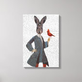 Konijn en vogel canvas afdruk (Voorkant)