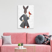 Konijn en vogel canvas afdruk (Insitu (Woonkamer))