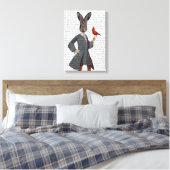 Konijn en vogel canvas afdruk (Insitu (Slaapkamer))