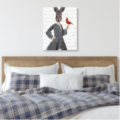 Konijn en vogel canvas afdruk (Insitu (Slaapkamer))