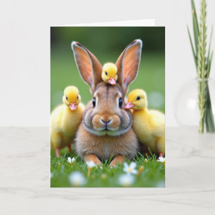 Konijn en vogels vriendschapskaart kaart