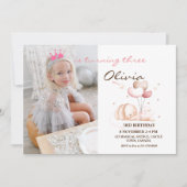 Konijn Foto Uitnodiging Meisjesachtig Verjaardagsf (Voorkant)