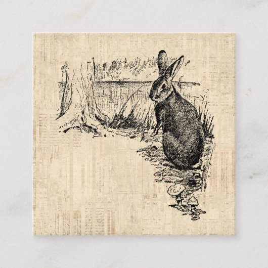 konijn geïllustreerd Bunny Art Informatiekaartje (Voorkant)