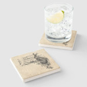  konijn geïllustreerd Bunny Art Stenen Onderzetter (Zijkant)