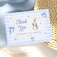 Konijn Gingham Konijn Baby Shower Bedankkaart