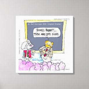 Konijn Grammaticapolitie Grappige Canvasprint Canvas Afdruk