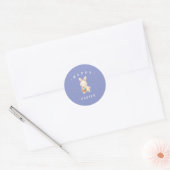 Konijn Happy Pasen Ronde Stickers (Envelop)