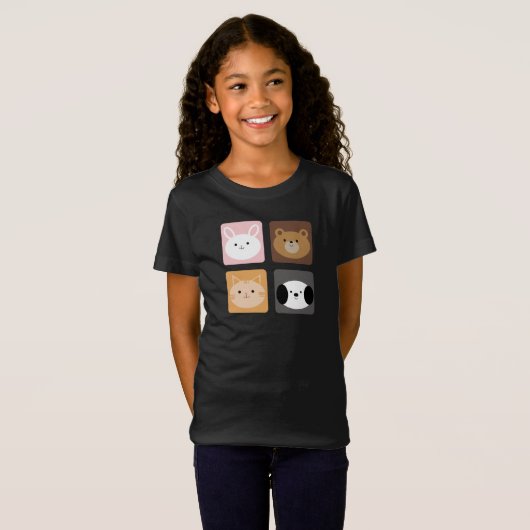 Konijn, hond, kat en Beer T-shirt (Voorkant volledig)