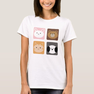 Konijn, hond, kat en Beer T-shirt