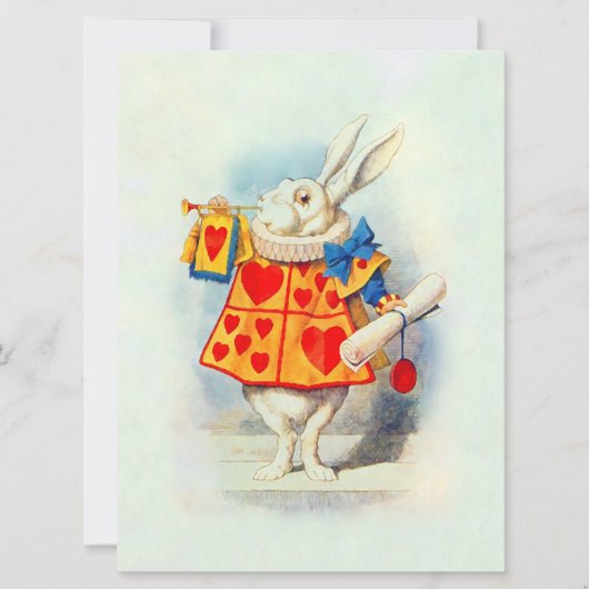 Konijn in Alice Wonderland ~ Uitnodiging (Voorkant)