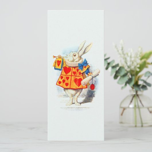 Konijn in Alice Wonderland ~ Uitnodiging (Staand voorkant)