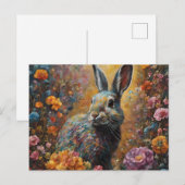 Konijn in de Bloemen Briefkaart (Voorkant / Achterkant)