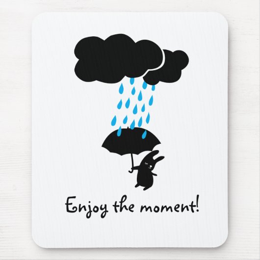 Konijn in de regen muismat (Voorkant)