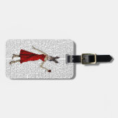 Konijn in de Rode Dress Bagagelabel (Voorkant horizontaal)