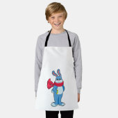 Konijn in de winter met Scarf Schort (Gedragen)