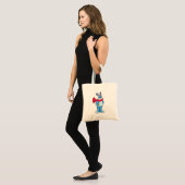 Konijn in de winter met Scarf Tote Bag (Voorkant (model))