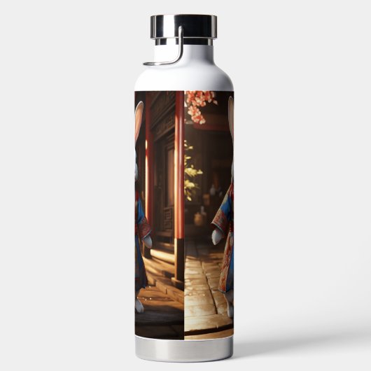 Konijn in een fles: een grillige scène waterfles (Rechts)