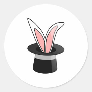 Konijn in een Pet Magic Trick Ronde Sticker