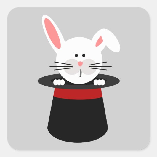 Konijn in een Pet Magician Sticker (Voorkant)