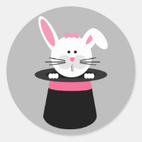 Konijn in een Pet Magician Sticker - Roze