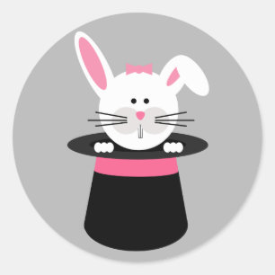 Konijn in een Pet Magicus Sticker - Roze