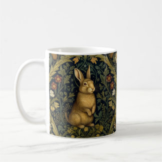 Konijn in het bos art nouveau stijl koffiemok