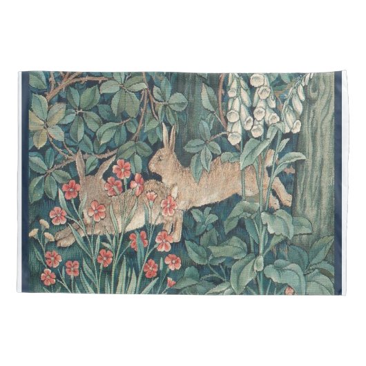 Konijn in het bos - William Morris Kussensloop (Achterkant)