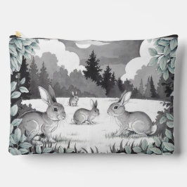 Konijn in Hout Clearing Accessoirezak Reiszak Etui