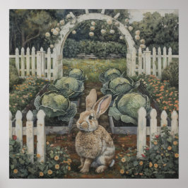 konijn in kool patch Pasen thema Poster