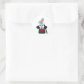 Konijn in Magic met hand en Pet Ronde Sticker (Tas)