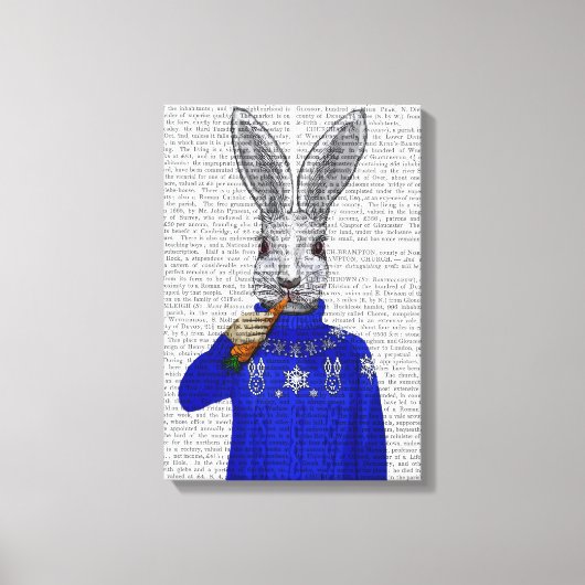 Konijn in Sweater Canvas Afdruk (Voorkant)
