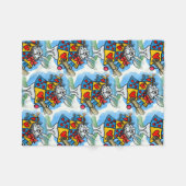 Konijn in Wonderland Fleece Deken (Voorkant (Horizontaal))