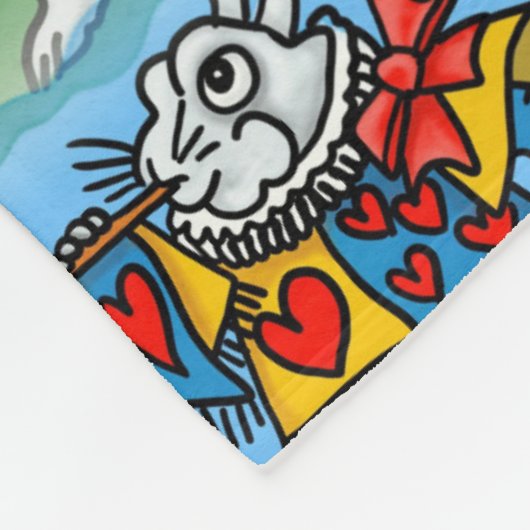 Konijn in Wonderland Fleece Deken (Hoek)