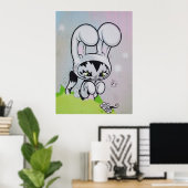 Konijn Kitty Vlinder Poster (Thuiskantoor)