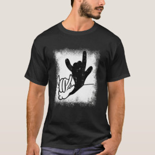 Konijn Love You Hand Gebarentaal Schaduw Bl T-shirt