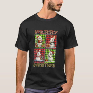 Konijn Luipaard Buffalo Plaid Dieren Lover Merry C T-shirt