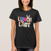 Konijn Lunch Dame Paasdag Bloemige Vrouwen T-shirt (Voorkant)