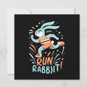 konijn marathonloper konijn loper schattig kaart