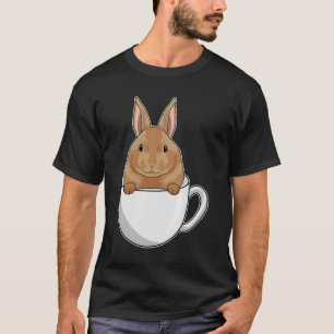 Konijn met beker koffie t-shirt