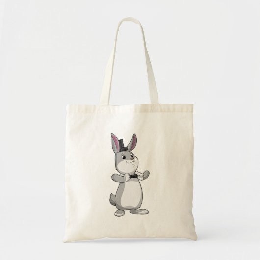 Konijn met bovenhoed en stropdas tote bag (Voorkant)