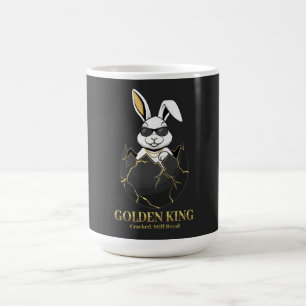 Konijn met coole bril, Goud, gebarsten, koninklijk Koffiemok