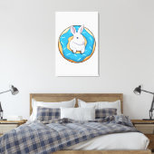 Konijn met Donut Canvas Afdruk (Insitu (Slaapkamer))